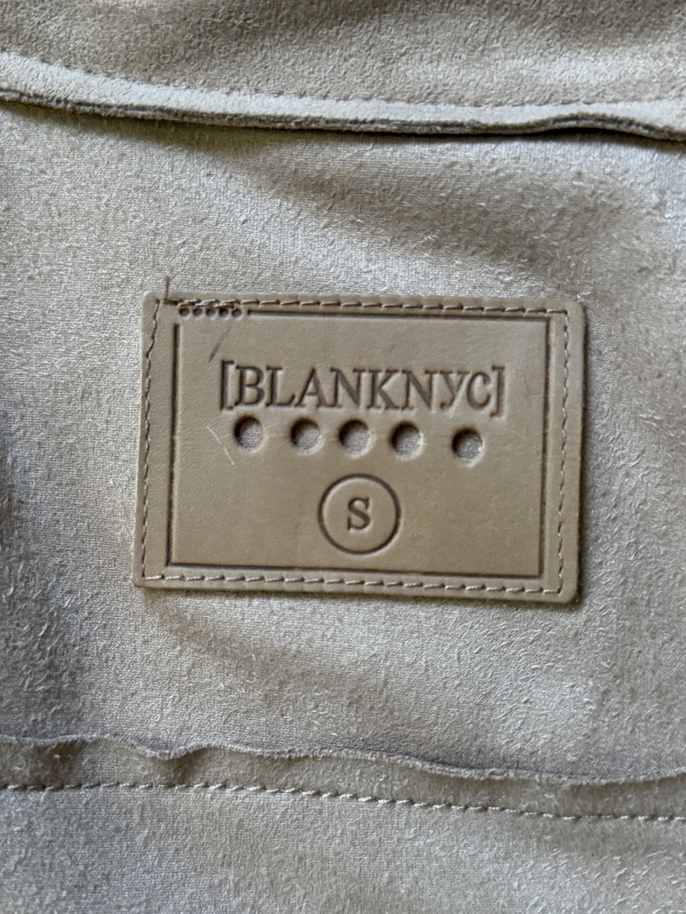 Blank NYC Faux Suede Moto Jacket in Tan - Picture 6 of 7